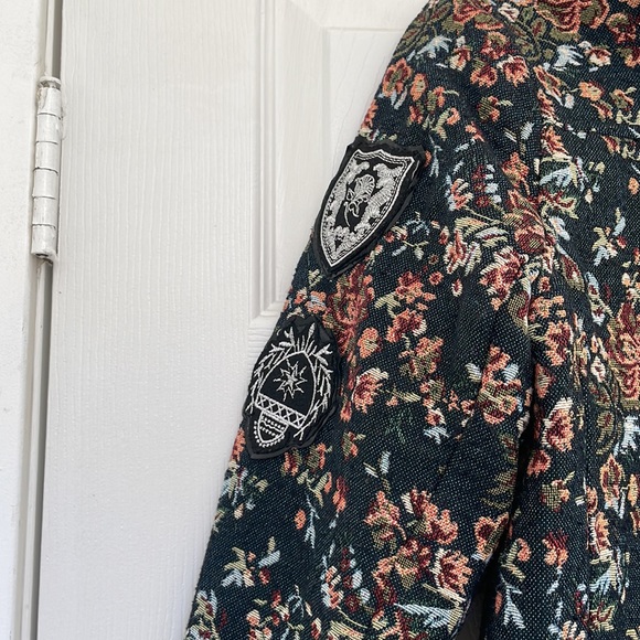 FOR THE REPUBLIC ☠️ tapestry quilted lined bomber jacket - Picture 5 of 8